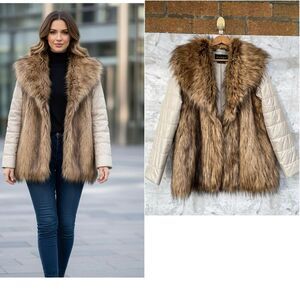 Nuage Cozy Core Faux Fur Quilted Jacket  Hygee Aesthetic Vest medium